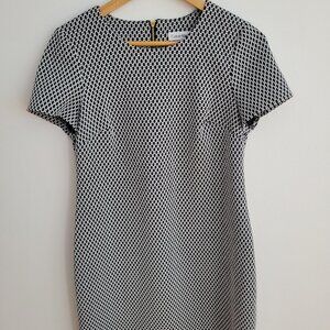 Calvin Klein Printed Sheath Short Sleeve Dress